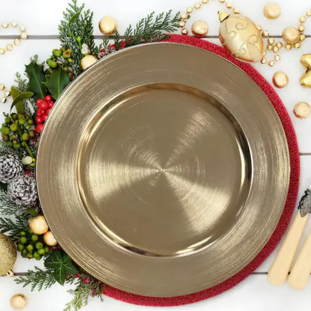 12x Gold Chargers 13 Inches Wedding Christmas